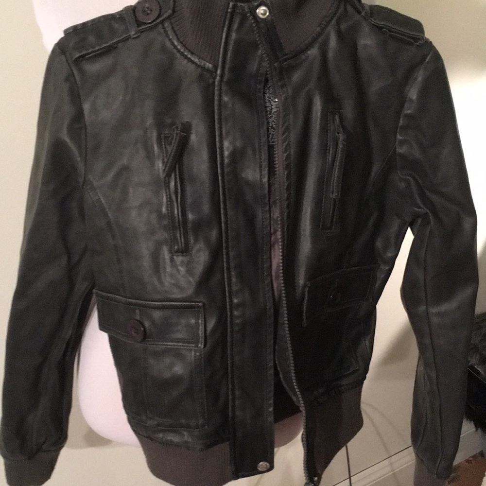 Polo club men’s faux leather biker jacket